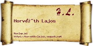 Horváth Lajos névjegykártya